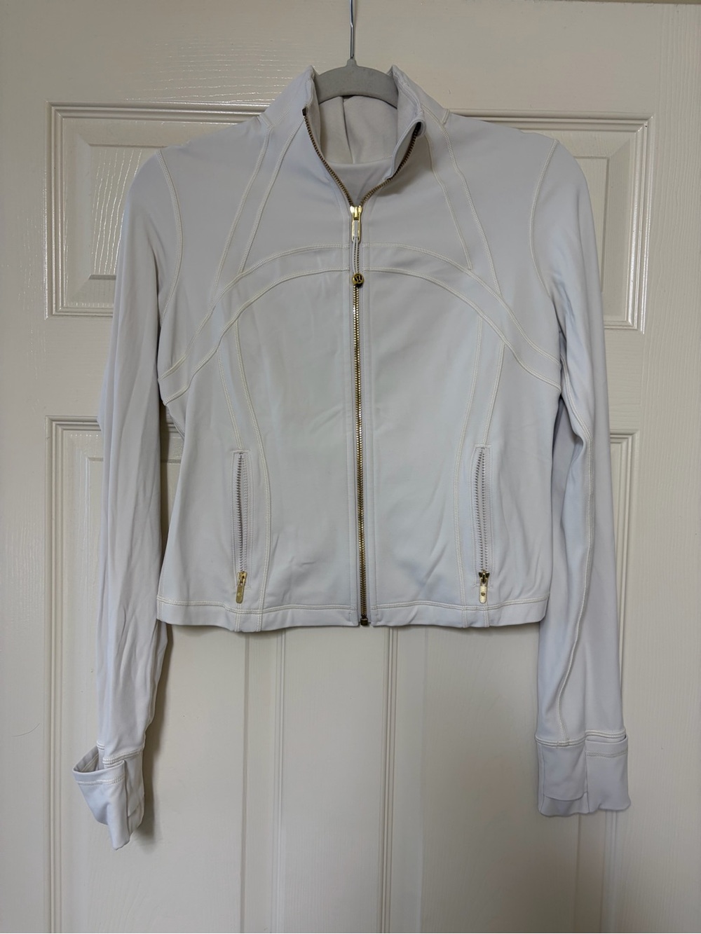 Lulu cropped define jacket with gold accents